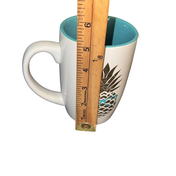 Pineapple Ceramic Coffee Mug With Blue Interior - Picture 5 of 7